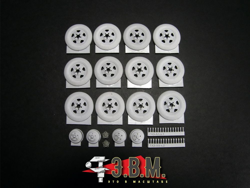 RS35018 Wheels for GAZ-AAA cars and armored vehicles BA-3/BA-6/BA-10 Ave-VV plant "Rubber Boarding" - imodeller.store