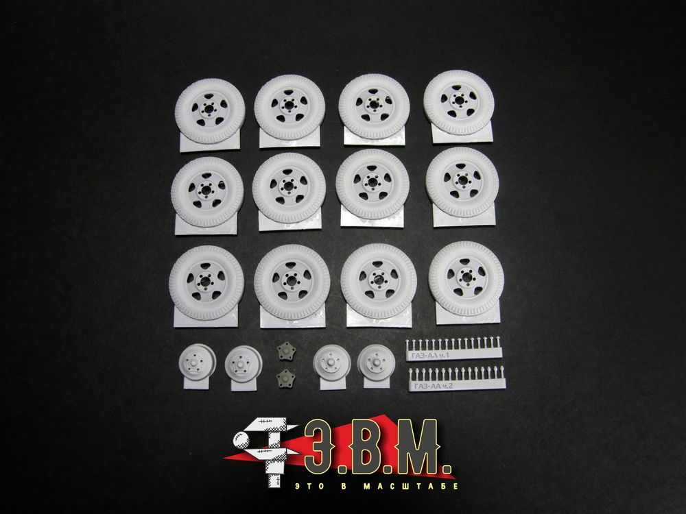 RS35019 Wheels for GAZ-AAA cars and armored vehicles BA-3/BA-6/BA-10 Ave. Red Triangle plant - imodeller.store