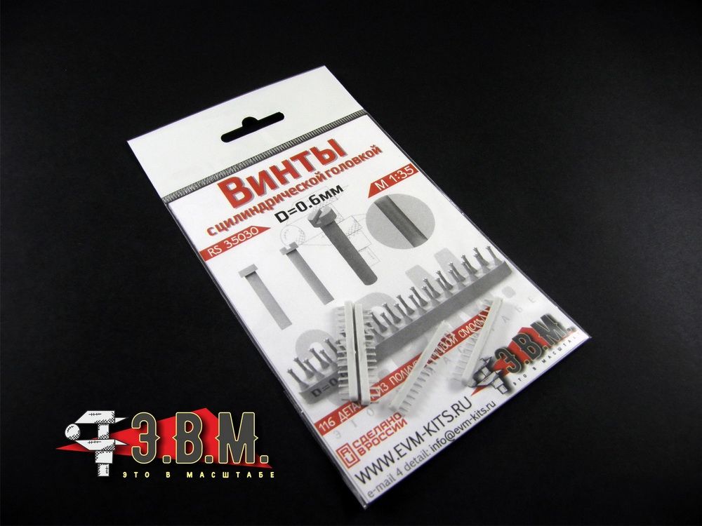 RS35030 screw with a cylindrical head d = 0.6 mm - imodeller.store