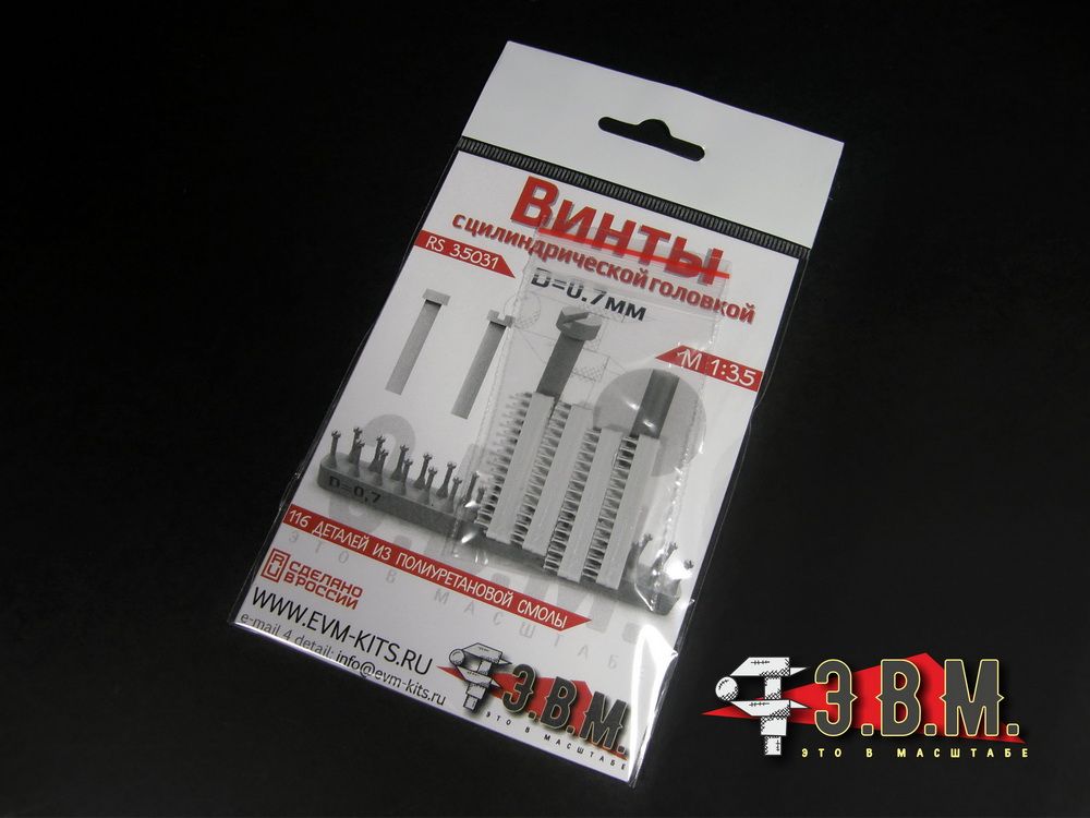 RS35031 screw with a cylindrical head d = 0.7 mm - imodeller.store