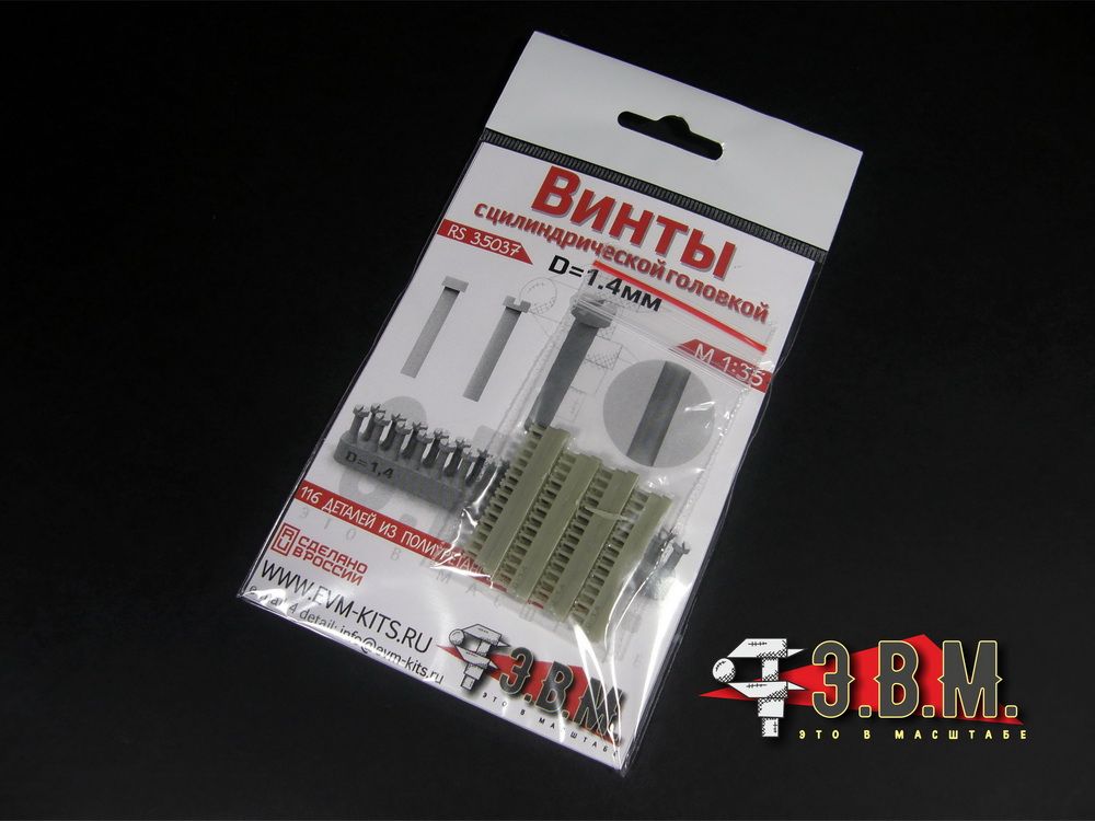 RS35037 screw with a cylindrical head d = 1.4 mm - imodeller.store