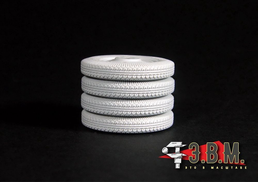 RS35070 Wheels of the Plant of the Rubber Cineniation plant for models of guns ZIS-2, ZIS-3, 45mm (53-K) arr. 1937, artillery fronts and field kitchens - imodeller.store