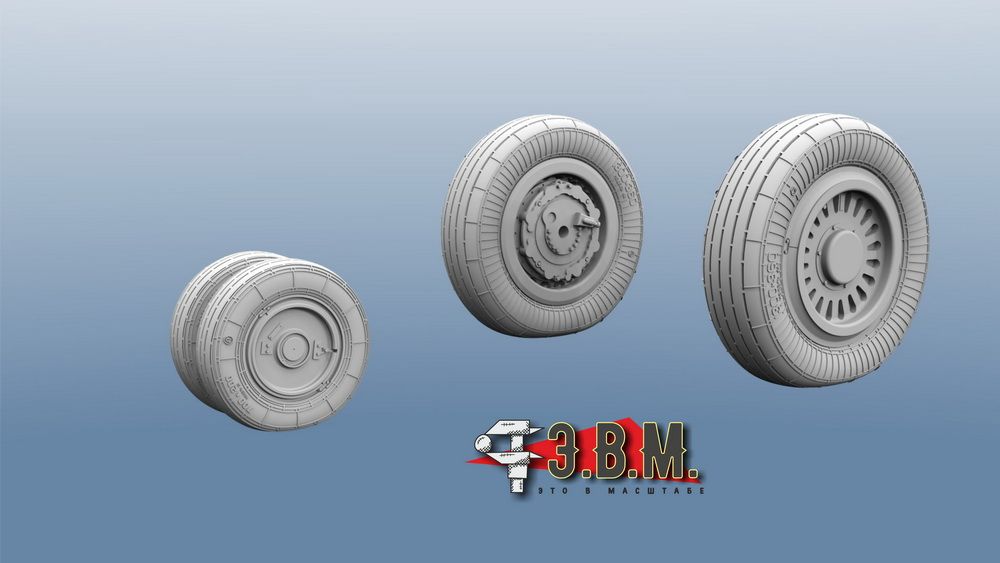 RS48011 Chassis wheels for a model of the MiG-25 aircraft (type-1) - imodeller.store