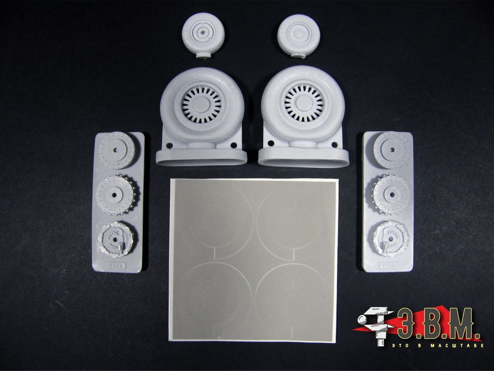 RS48012 Chassis wheels for a model of the MiG-25 aircraft (Type-2) (1:48) - imodeller.store