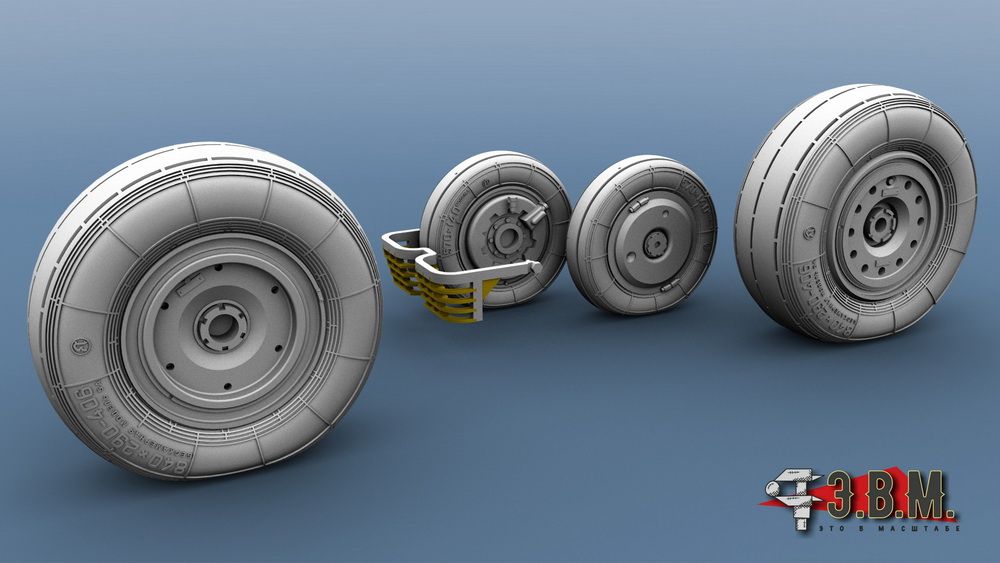 RS48018 Chassis wheels for a model of the MiG-29 SMT aircraft 9-17 m1: 48 - imodeller.store