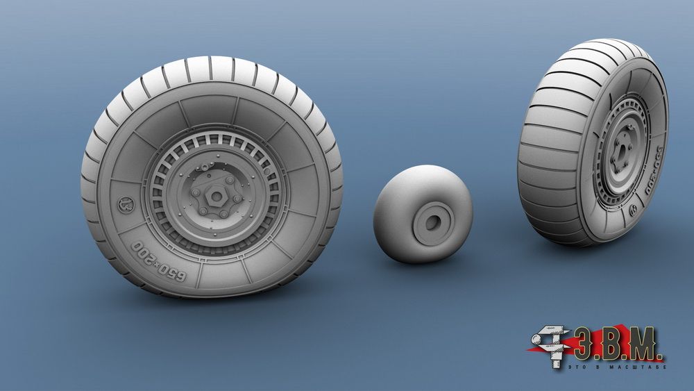 RS48021 Yak-9 chassis wheels (for soil airfields) (1:48) - imodeller.store