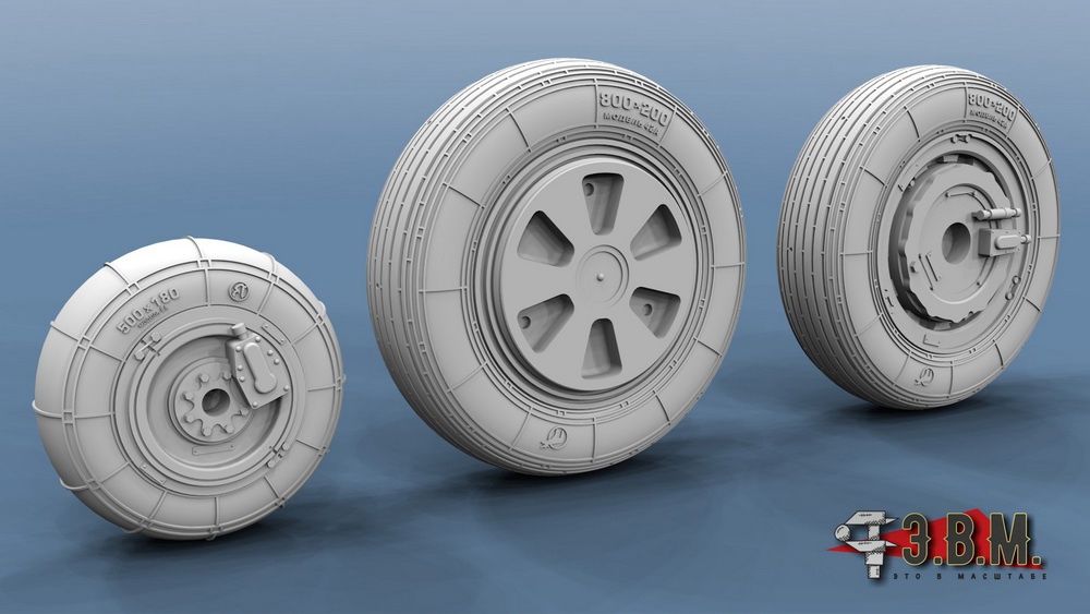 RS48024 Chassis wheels for the MiG-21 aircraft model (early version) - imodeller.store
