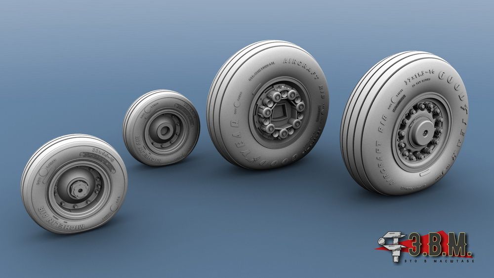RS48027 Chassis wheels for the F-14D aircraft model (1:48) - imodeller.store