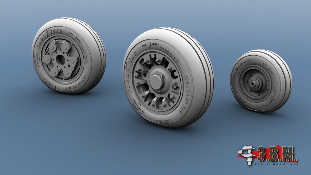 RS48034 Chassis wheels for a model of the F-16C/D Block 30 aircraft (1:48) - imodeller.store