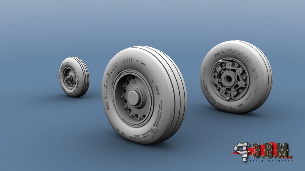 RS48036 Chassis wheels for the A-10 Thunderbolt II aircraft model (1:48) - imodeller.store