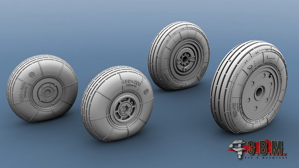 RS48040 Chassis wheels for the Ka-27 helicopter model (1:48) - imodeller.store