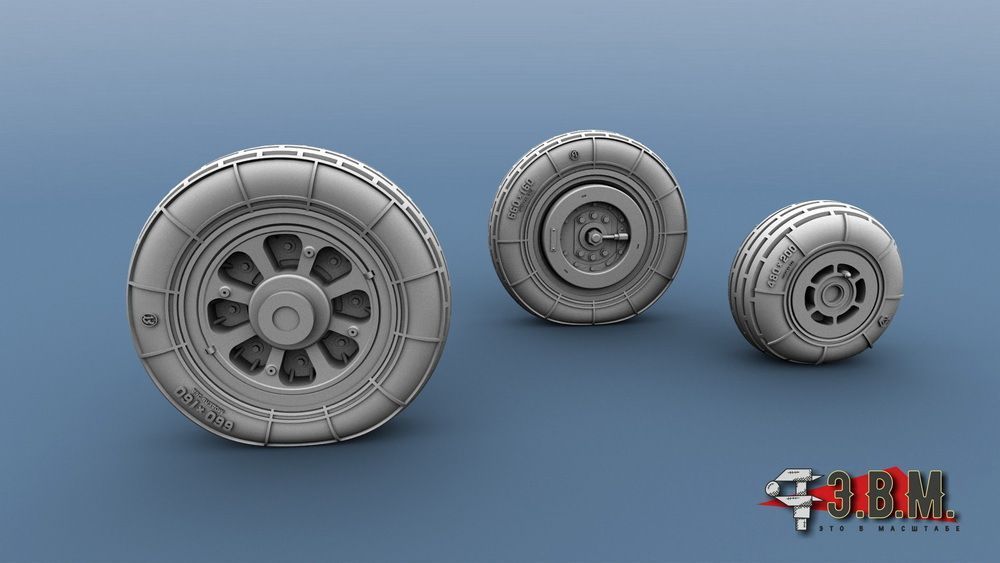 RS72003 Chassis wheels for the MiG-15 aircraft model - imodeller.store