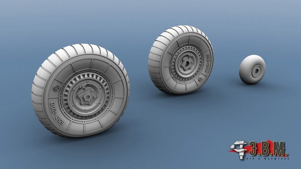 RS72016 Chassis wheels for the Yak-9 aircraft model (1:72) - imodeller.store