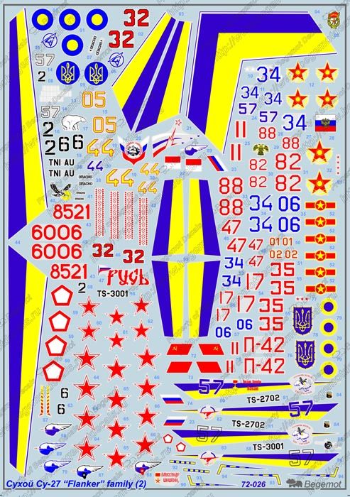 Sukhoi Su-27 (2) 1.72 (decal) - imodeller.store