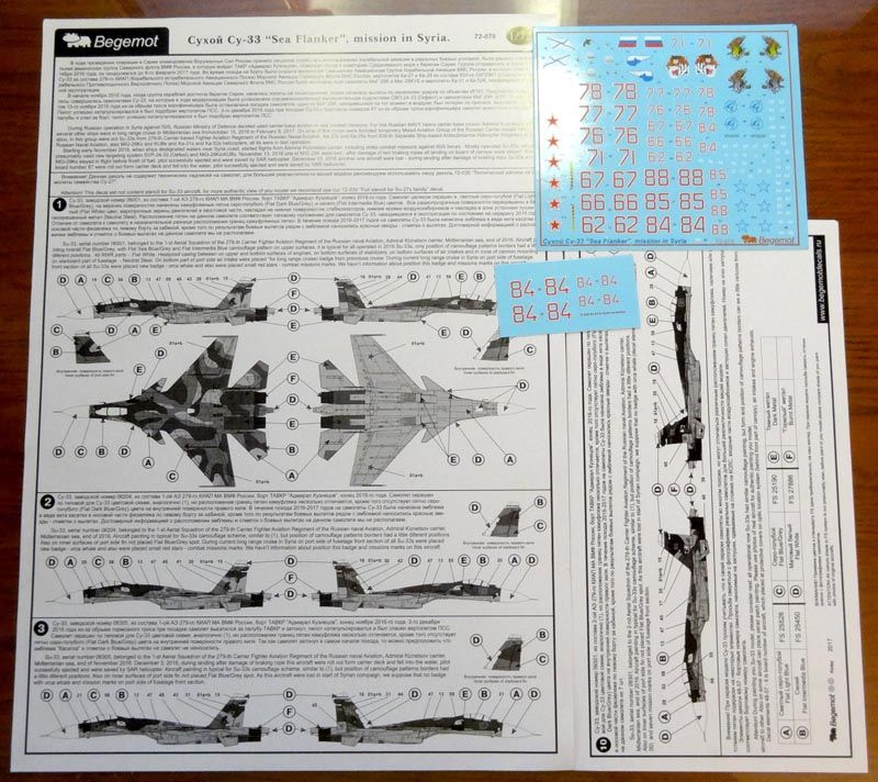 Sukhoi Su-33, Operation in Syria 1.72 (Decal) - imodeller.store