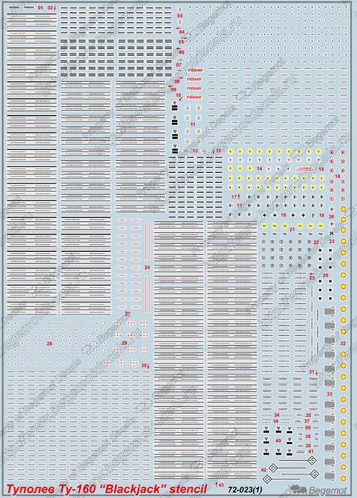Tupolev Tu-160 Technical inscriptions 1.72 (decal) - imodeller.store