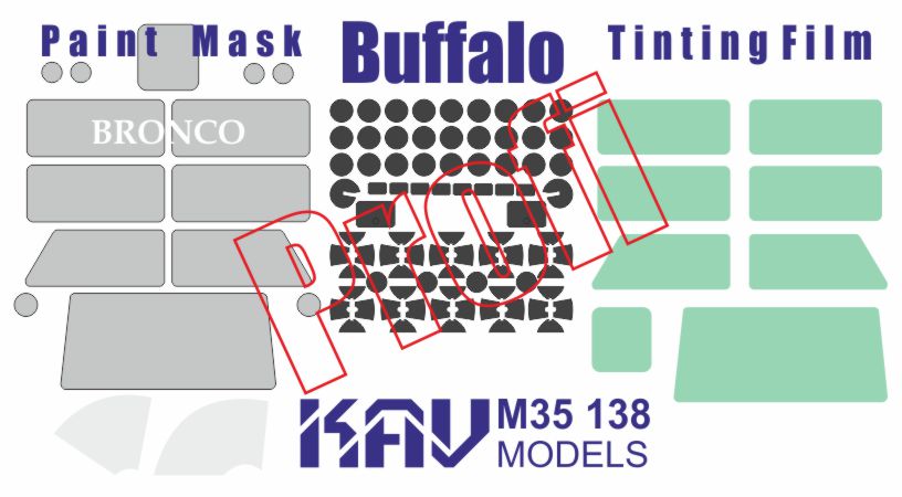 1/35 Paint Mask for Buffalo MPCV PRO (Bronco) - imodeller.store