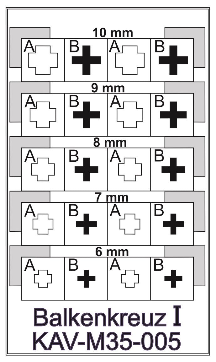 1/35 Paint Mask for German "Beam cross" (Balkenkreuz) type 1 - imodeller.store