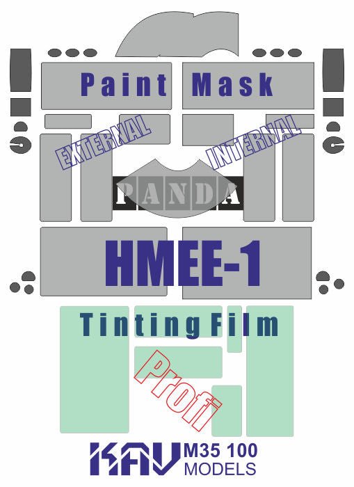 1/35 Paint mask for HMEE - 1 PRO (Panda) - imodeller.store
