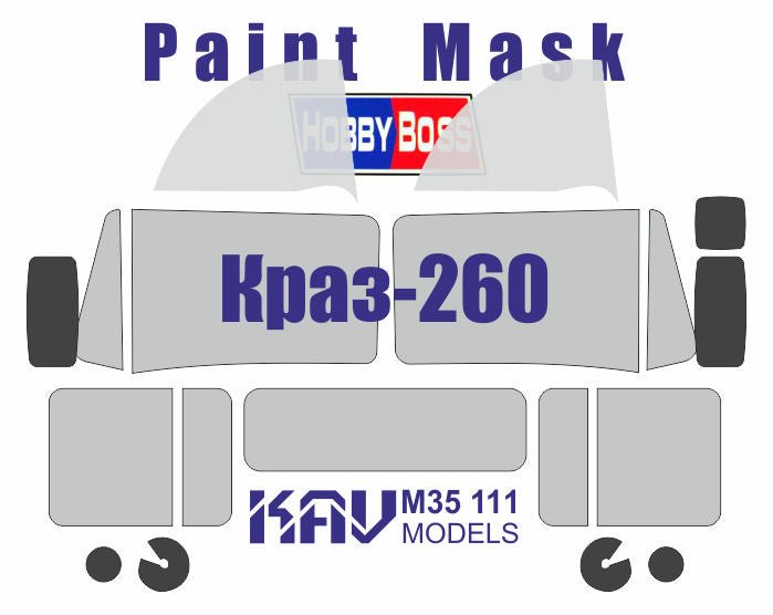 1/35 Paint mask for Kraz - 260 (HobbyBoss) - imodeller.store