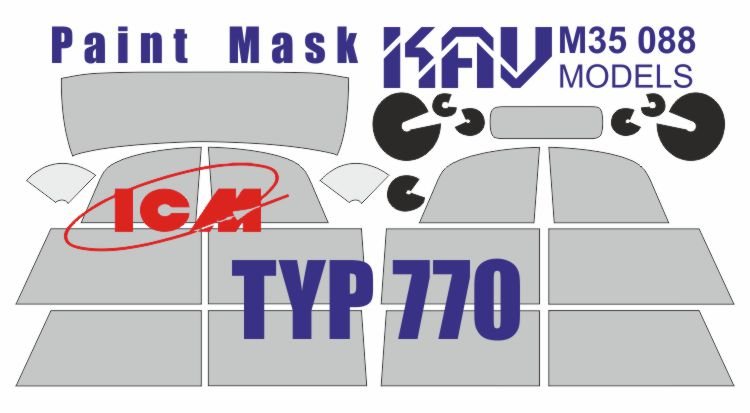 1/35 Paint mask for Mercedez Benze TYP 770 (ICM) - imodeller.store
