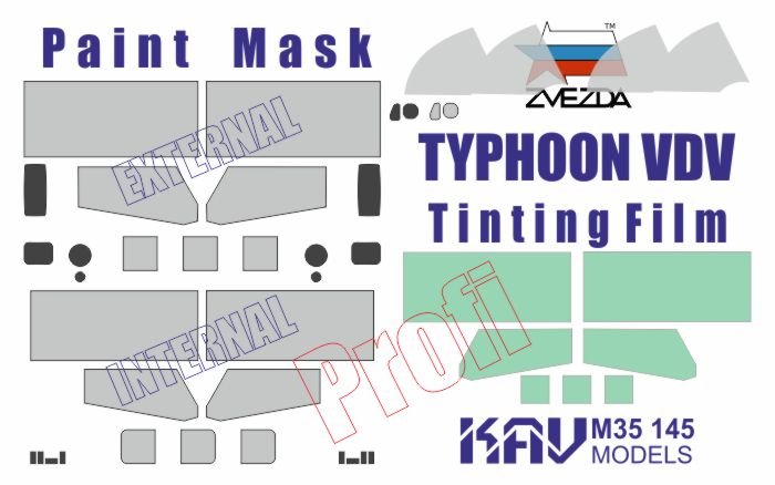 1/35 Paint mask for Typhoon VDV K - 4386 PRO (Zvezda) - imodeller.store