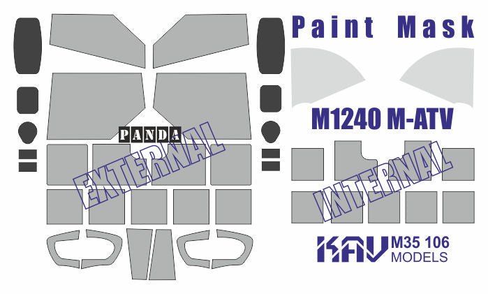 1/35 Painting mask for Oshkosh M1240 M - ATV (Panda) - imodeller.store