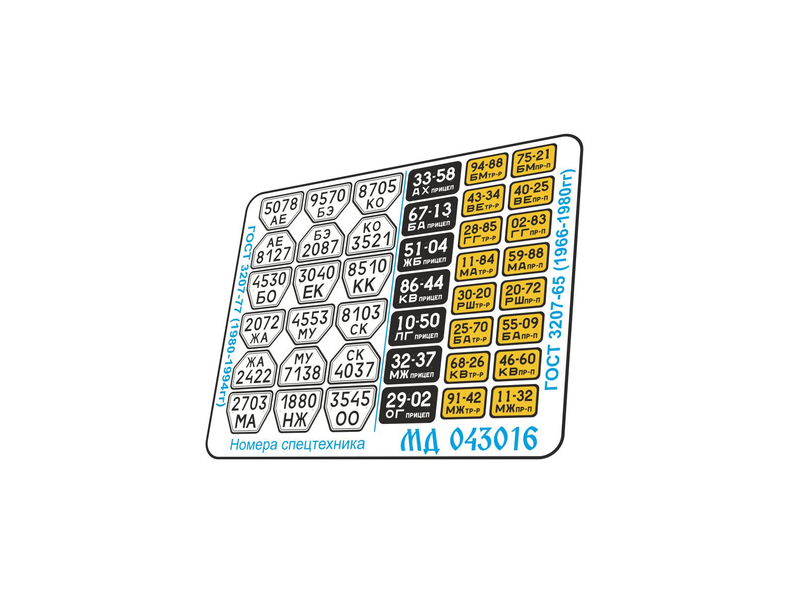 1/43 Soviet special license plates for tractors & trailers photo - etched detailing kit - imodeller.store