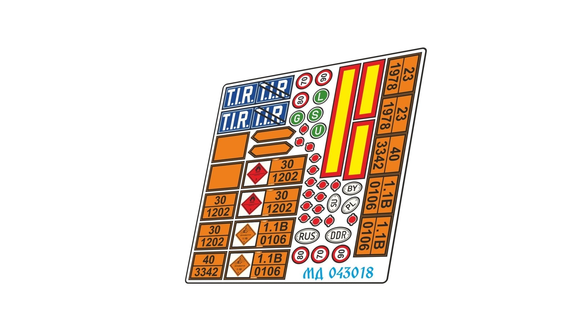 1/43 Truck plates (identification marks & dangerous goods signs) Photo - etched detailing kit - imodeller.store