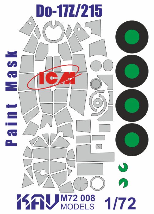 1/72 Paint mask for Do - 17Z/215 (ICM) - imodeller.store