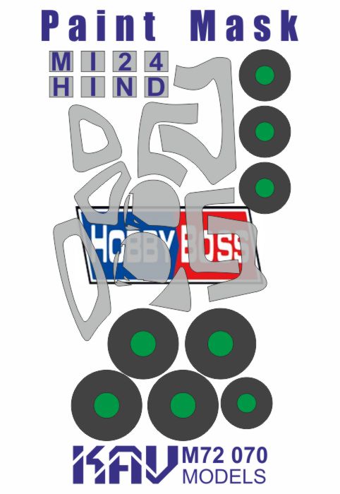 1/72 Painting mask for Mile 24 Hind (Hobby Boss) - imodeller.store