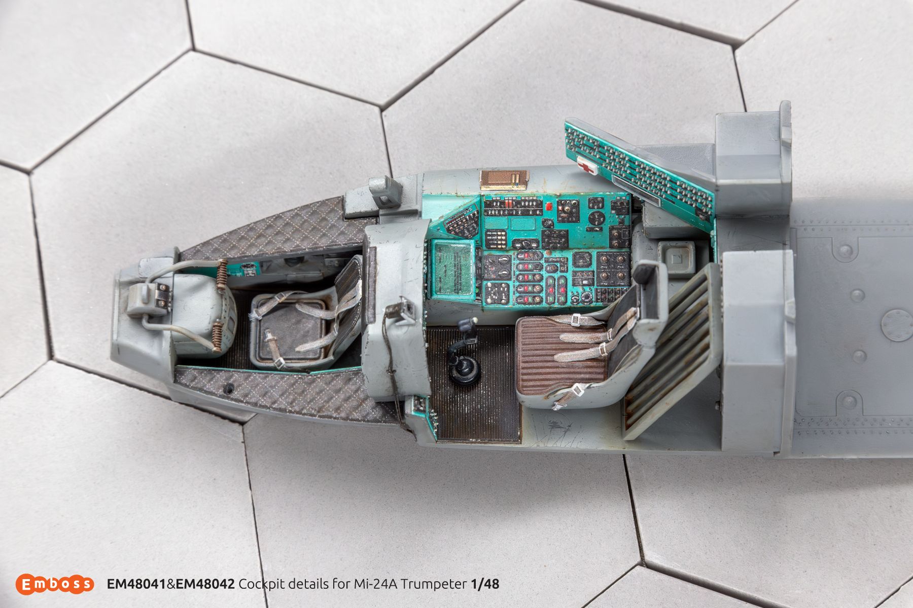 Combo cockpit details for Mi-24A for Trumpeter model 05828 1/48 (3D decal) EM48041C