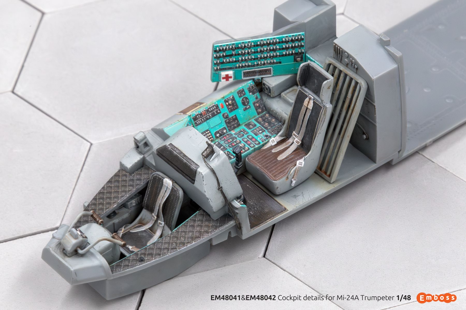 Combo cockpit details for Mi-24A for Trumpeter model 05828 1/48 (3D decal) EM48041C