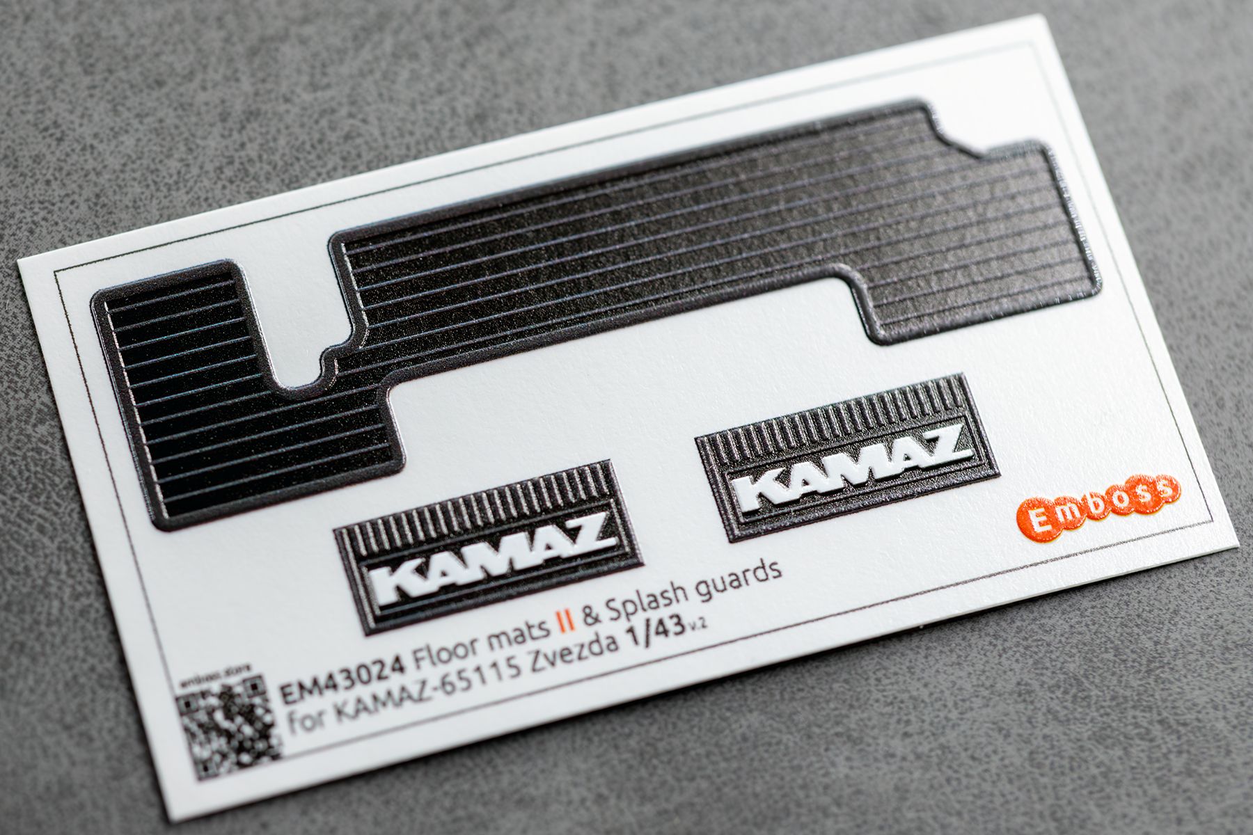 COMBO KAMAZ 65115 Details and Floor mats (lines pattern) with splash guards for Zvezda 43006 1/43 (3D decal)