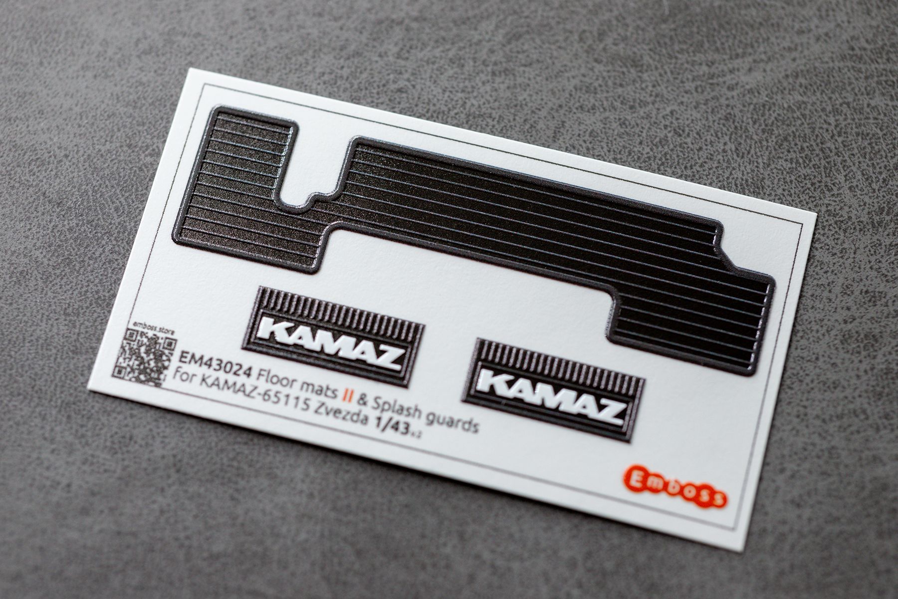 COMBO KAMAZ 65115 Details and Floor mats (lines pattern) with splash guards for Zvezda 43006 1/43 (3D decal)