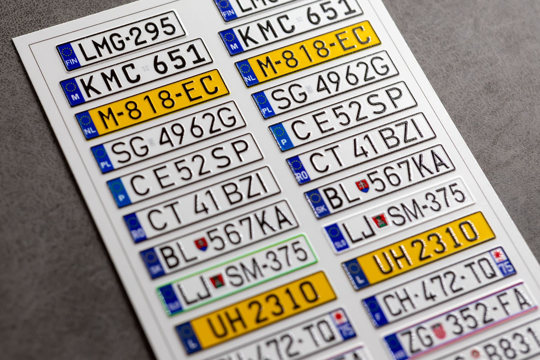 EU vehicle registration plates 2 1/24 (3D decal)