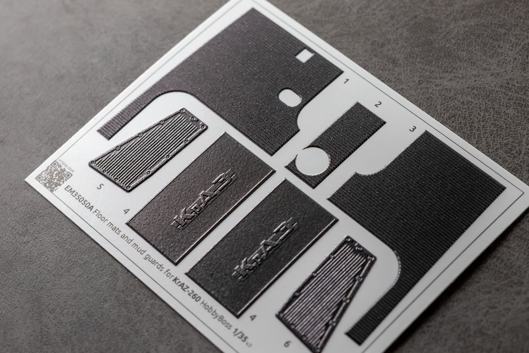 COMBO KrAZ 260 detail set and Floor mats with splash guards for HobbyBoss 1/35 (3D decal)