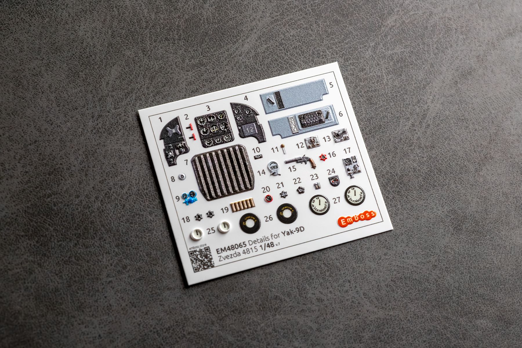 Yak-9D Cockpit details for Zvezda 1/48 (3D decal)