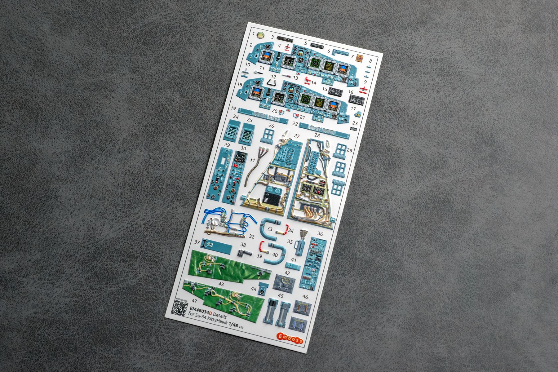 Su-34 Powered cockpit details for Kittyhawk 1/48 (3d decals)