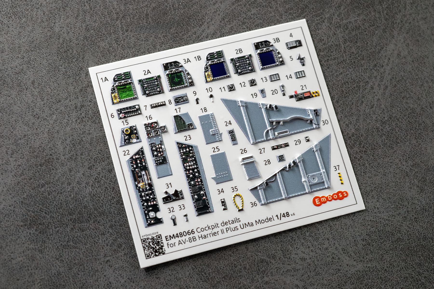 AV-8B Harrier II+ Cockpit details for Uma models 1/48 (3D decal)