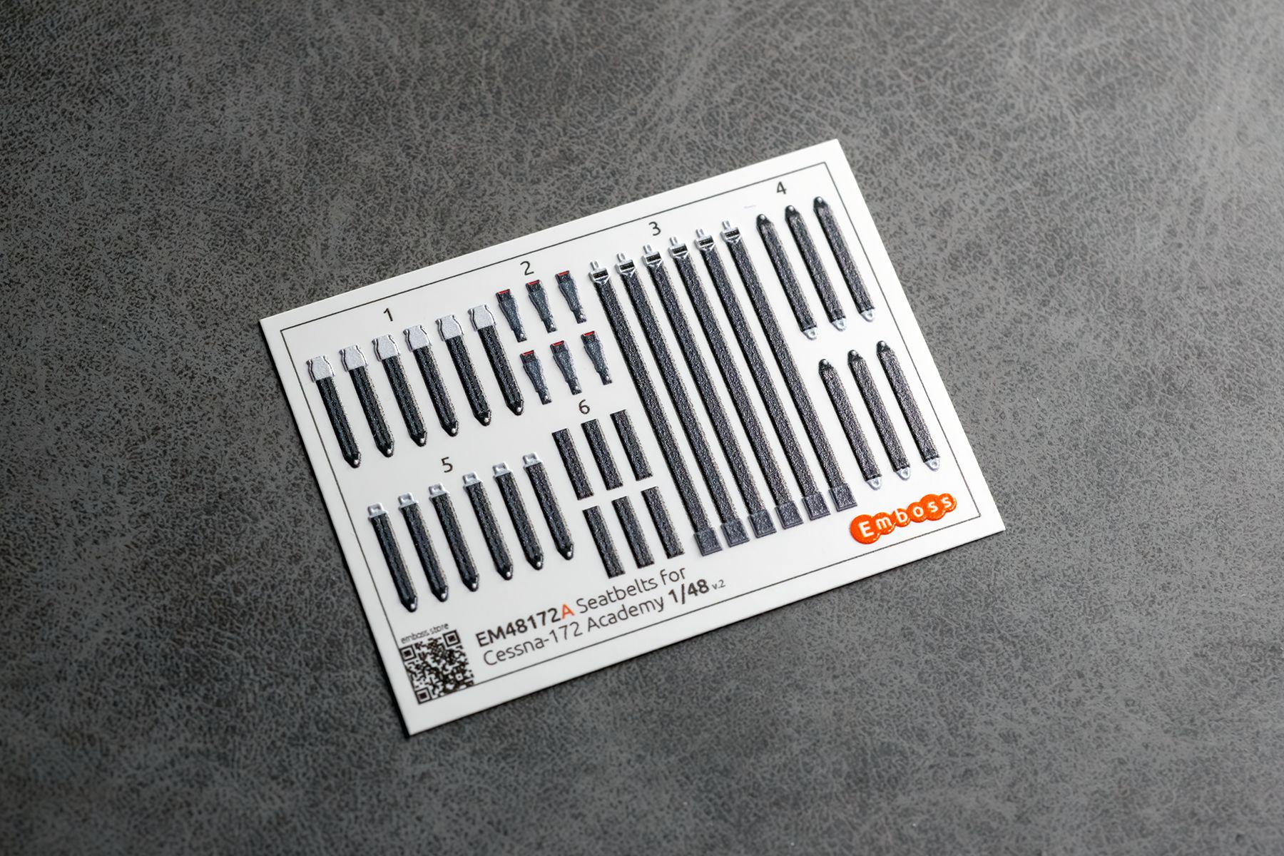 Cessna 172 cockpit details and seatbelts for Academy 1/48 (3D decal)