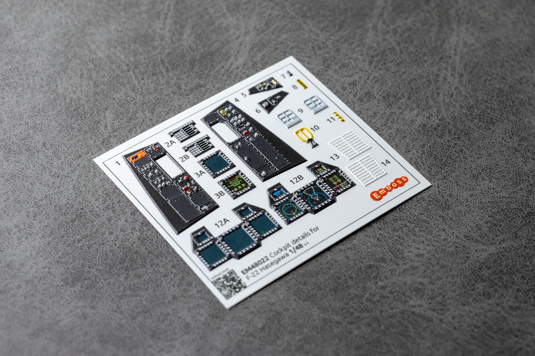 F-22 Relief details for Hasegawa model 1/48 EM48022 (3D decal)