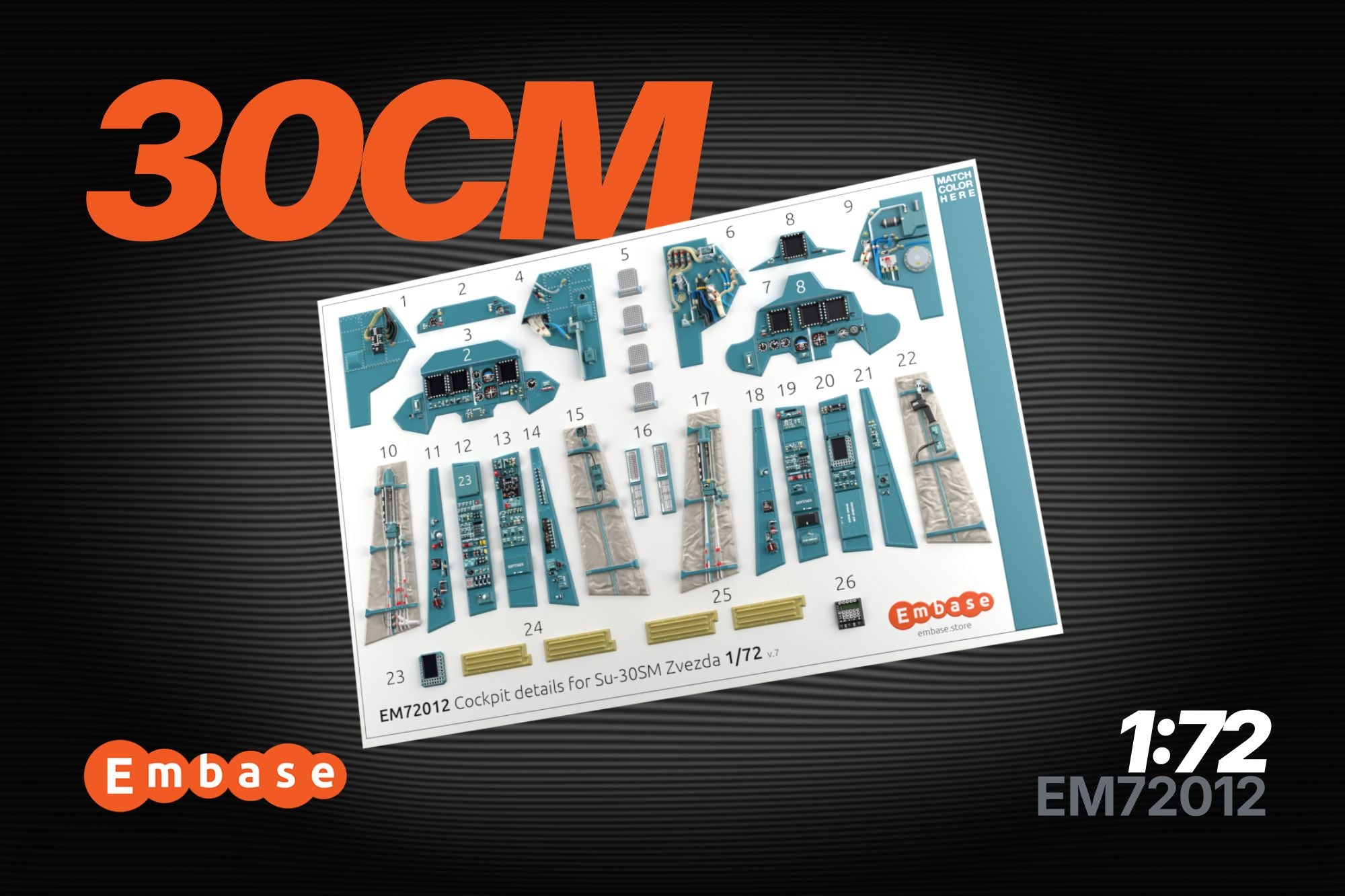 Su-30SM Cockpit details for Zvezda 1/72 (3D decal)
