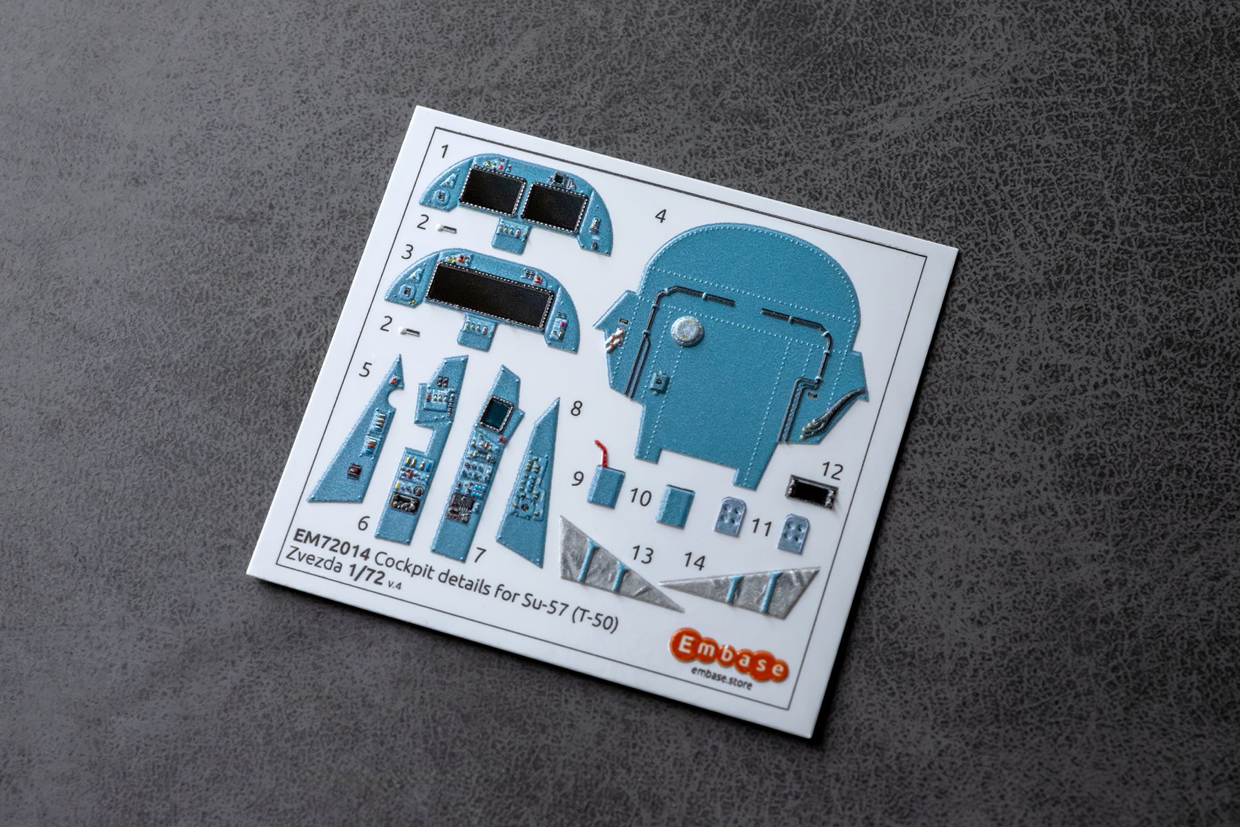 Su-57 (T-50) Cockpit details for Zvezda 7225 1/72 (3D decal)