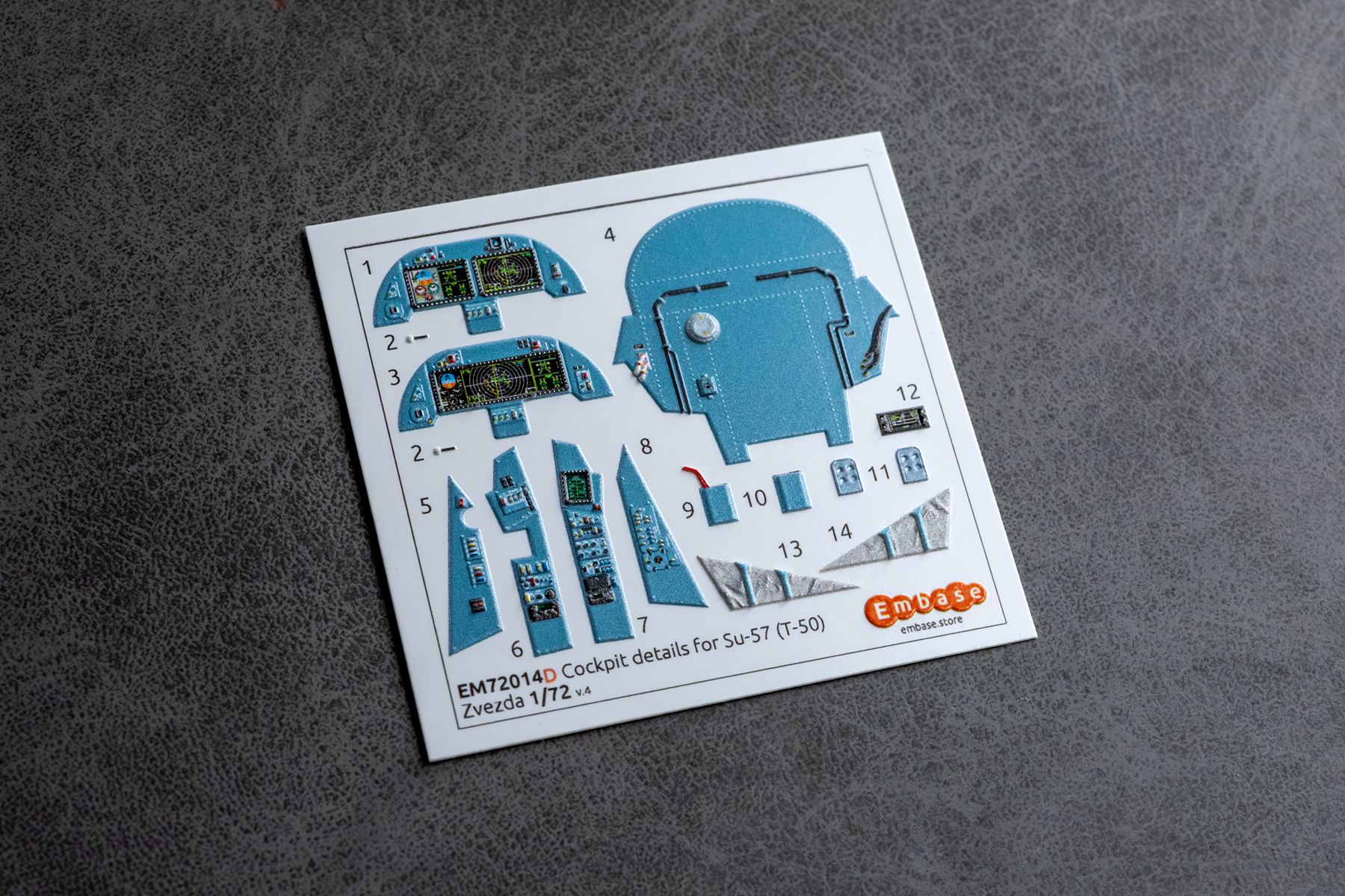 Su-57 (T-50) Powered cockpit details for Zvezda 7225 1/72 (3D decal)