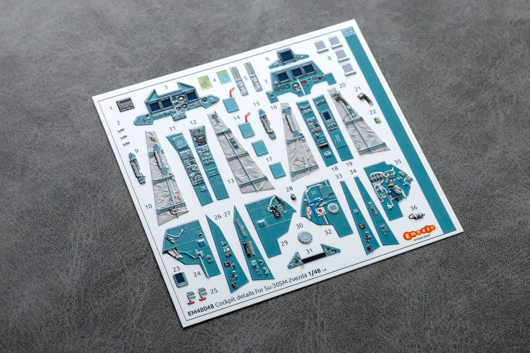 Su-30SM Cockpit details for Zvezda 1/48 (3D decal)