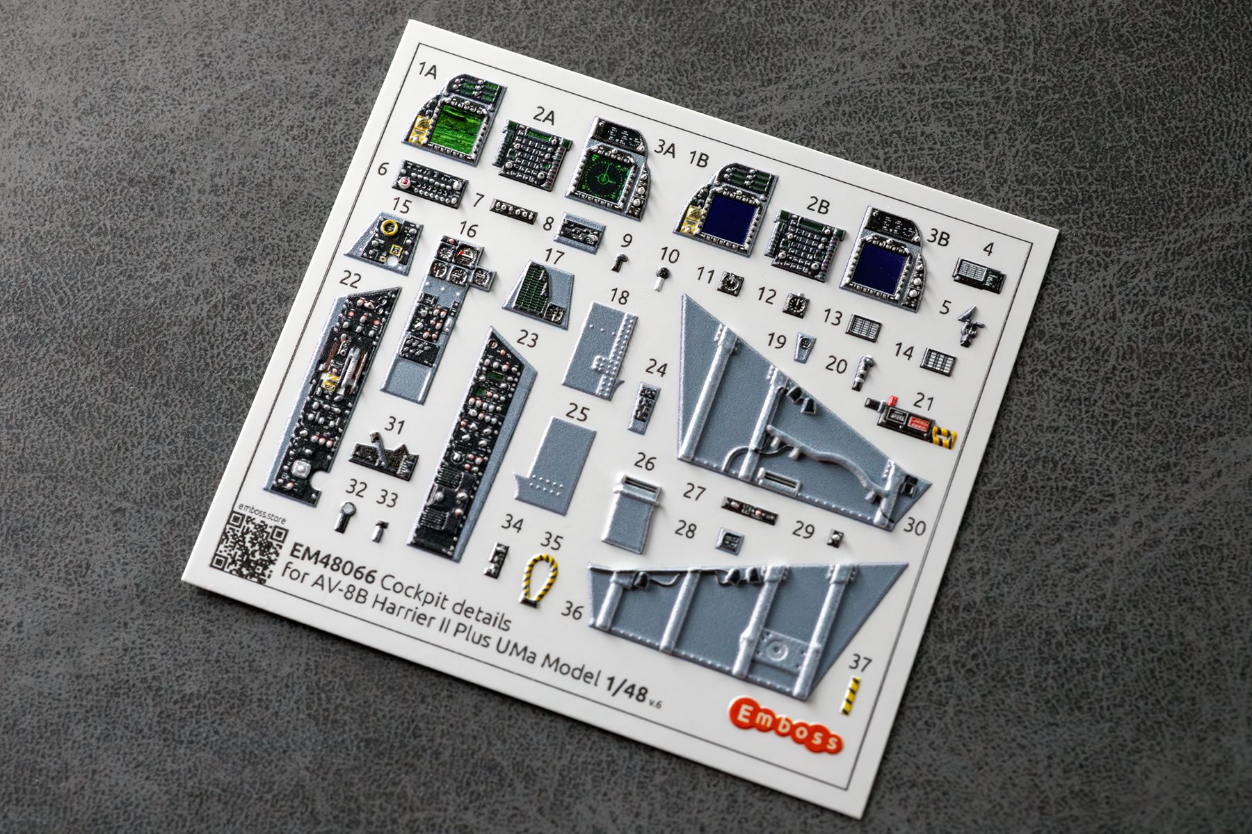 AV - 8B Harrier II+ Cockpit details for Uma models 1/48 (3D decal) - imodeller.store