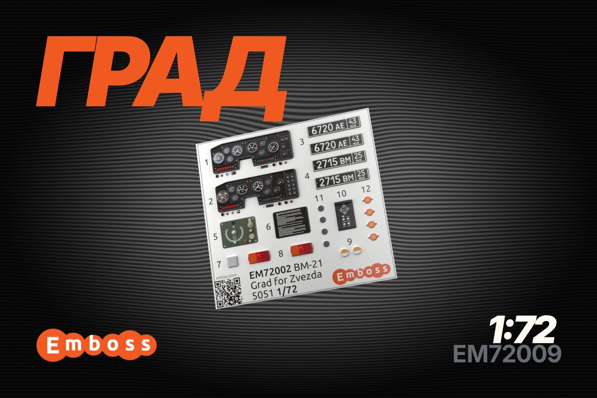 BM - 21 Grad details set for Zvezda 5051 1/72 (3D decal) - imodeller.store