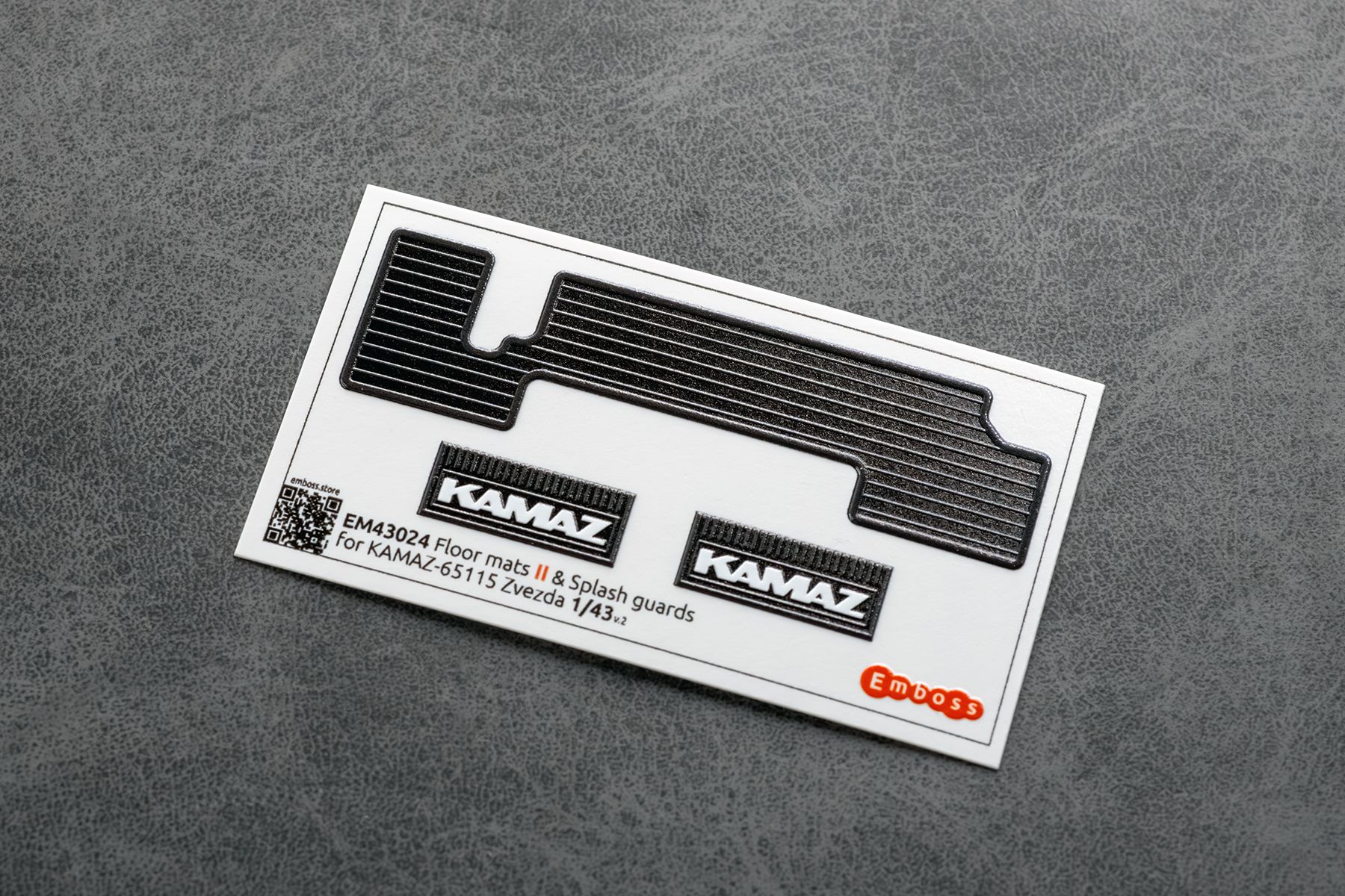 COMBO KAMAZ 65115 Details and Floor mats (lines pattern) with splash guards for Zvezda 43006 1/43 (3D decal) - imodeller.store