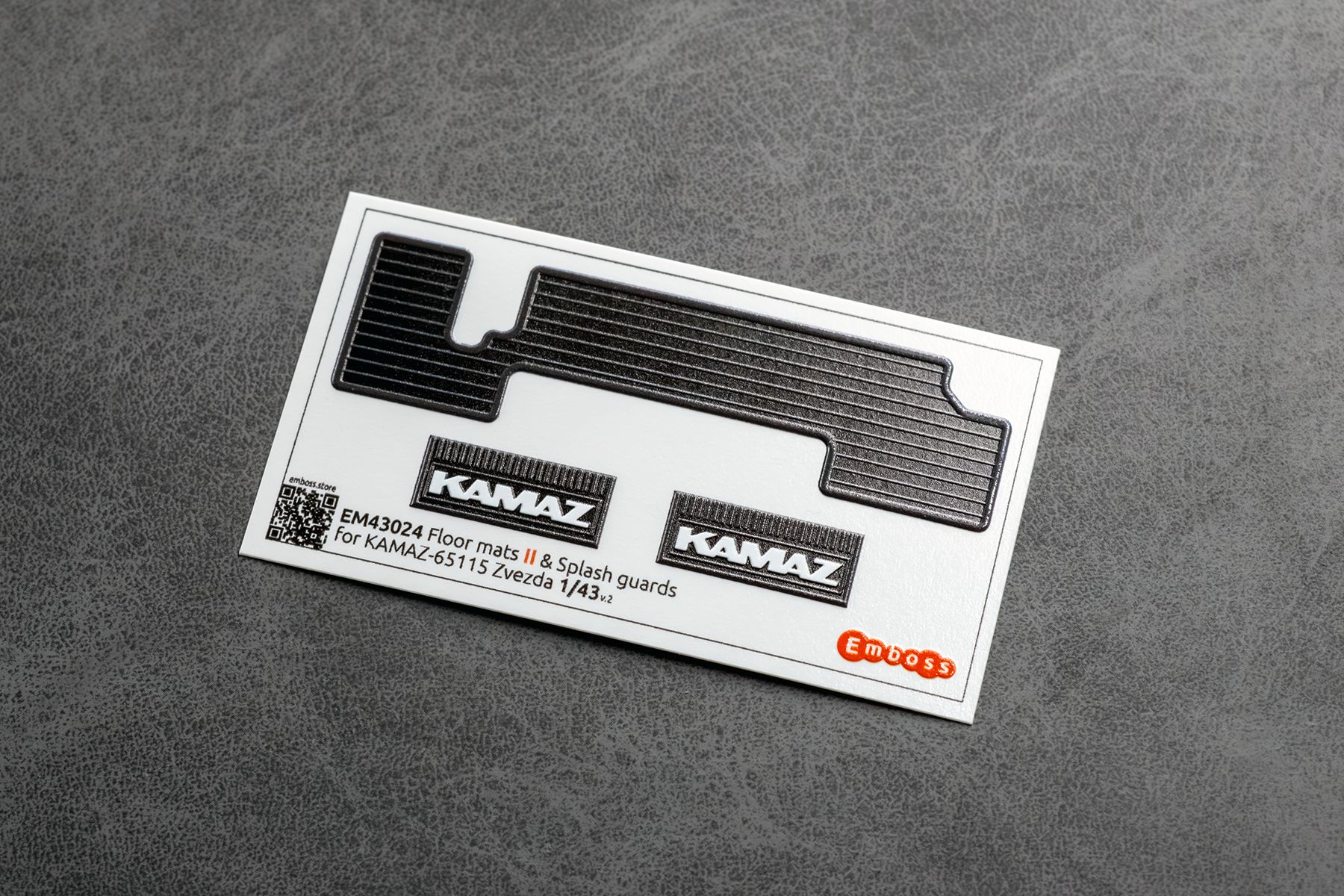 COMBO KAMAZ 65115 Details and Floor mats (lines pattern) with splash guards for Zvezda 43006 1/43 (3D decal) - imodeller.store